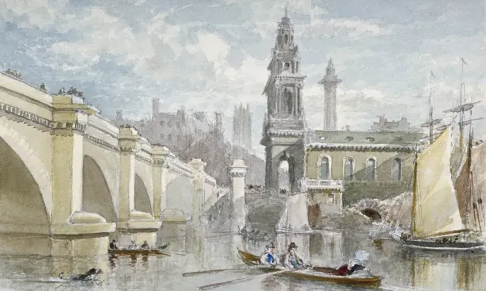Framed Print : London Bridge, 1840. Artist: H Cundell Framed Print : London Bridge, 1840. Artist: H Cundell