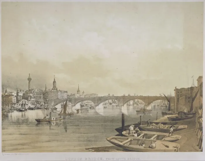 Framed Print : London Bridge, 1852. Artist: William Simpson Framed Print : London Bridge, 1852. Artist: William Simpson