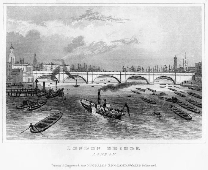 Framed Print : London Bridge, 19th century Framed Print : London Bridge, 19th century