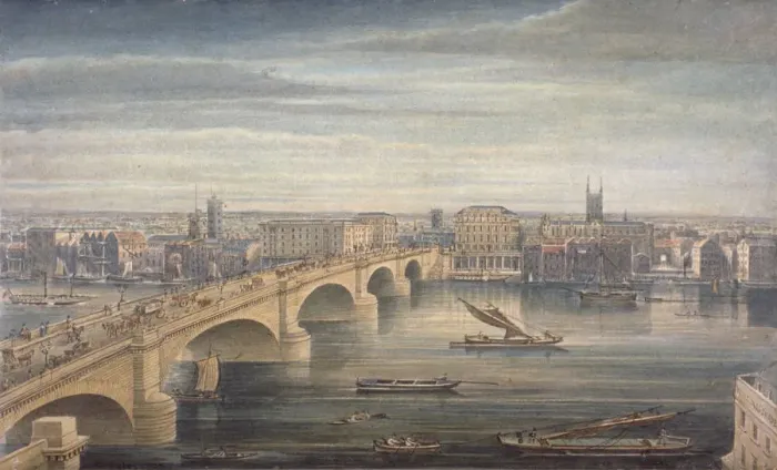 Framed Print : London Bridge, London, c1835. Artist: G Yates Framed Print : London Bridge, London, c1835. Artist: G Yates