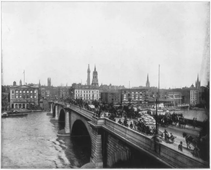 Framed Print : London Bridge, London, late 19th century. Artist: John L Stoddard Framed Print : London Bridge, London, late 19th century. Artist: John L Stoddard