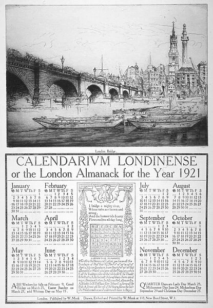 London Bridge (new), 1921. Artist: William Monk