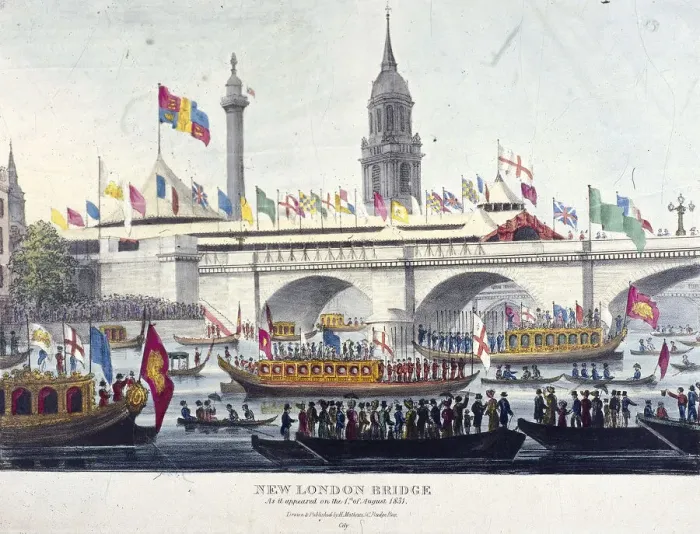 Framed Print : London Bridge (new), London, 1831. Artist: Henry Matthews Framed Print : London Bridge (new), London, 1831. Artist: Henry Matthews