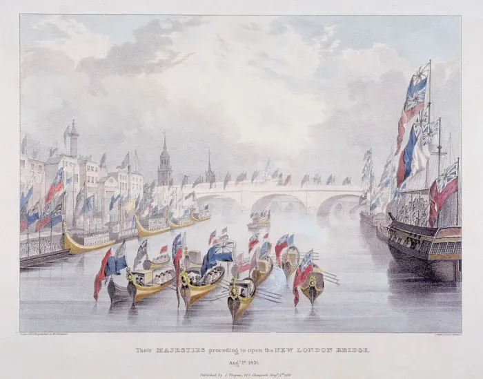Framed Print : London Bridge (new), London, 1831. Artist: Charles Etienne Pierre Motte Framed Print : London Bridge (new), London, 1831. Artist: Charles Etienne Pierre Motte