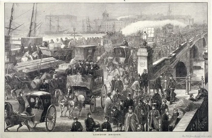 Framed Print : London Bridge (new), London, 1872. Artist: Joseph Swain Framed Print : London Bridge (new), London, 1872. Artist: Joseph Swain