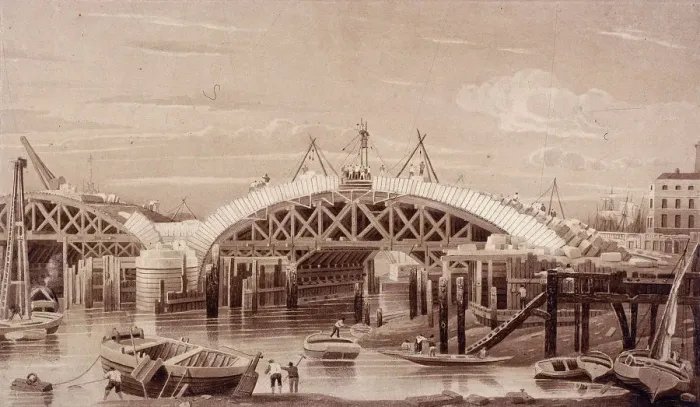 Framed Print : London Bridge (new), London, c1827 Framed Print : London Bridge (new), London, c1827