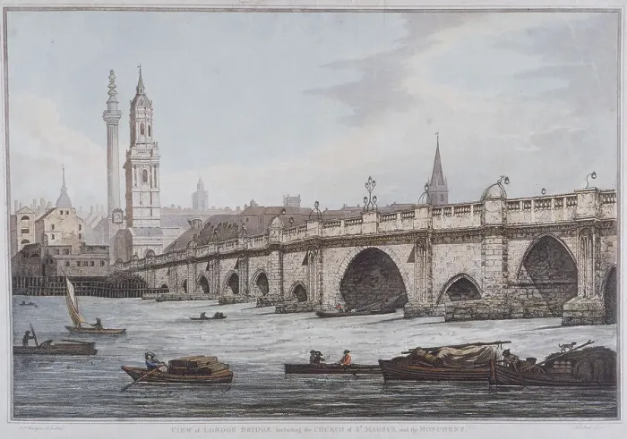 Framed Print : London Bridge (old), London, 1790. Artist: Joseph Constantine Stadler Framed Print : London Bridge (old), London, 1790. Artist: Joseph Constantine Stadler