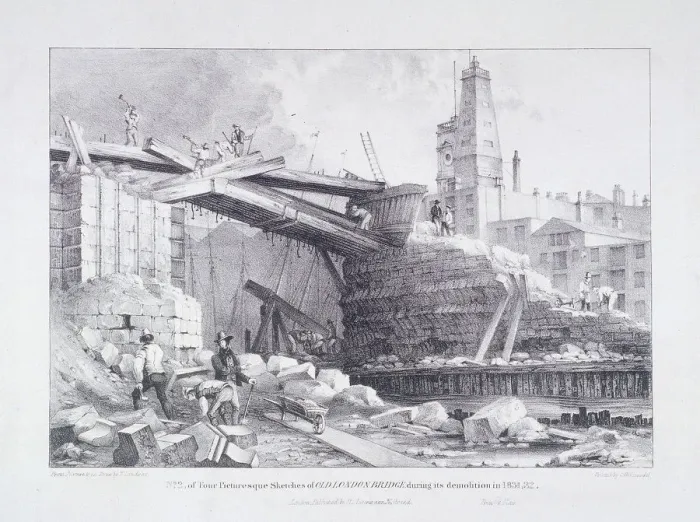 Framed Print : London Bridge (old), London, 1832. Artist: Charles Joseph Hullmandel Framed Print : London Bridge (old), London, 1832. Artist: Charles Joseph Hullmandel