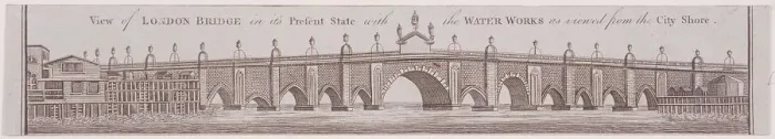 Framed Print : London Bridge (old), London, c1758 Framed Print : London Bridge (old), London, c1758
