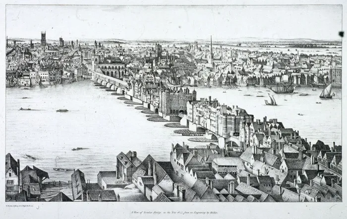 Framed Print : London Bridge (old), London, c1830. Artist: R Martin Framed Print : London Bridge (old), London, c1830. Artist: R Martin