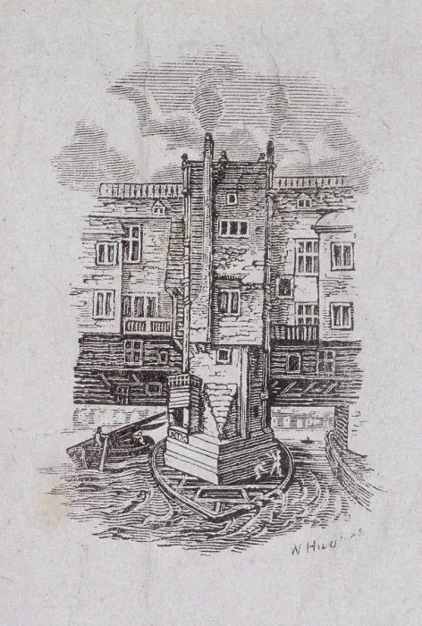 Framed Print : London Bridge (old), London. c1870. Artist: W Hughes Framed Print : London Bridge (old), London. c1870. Artist: W Hughes
