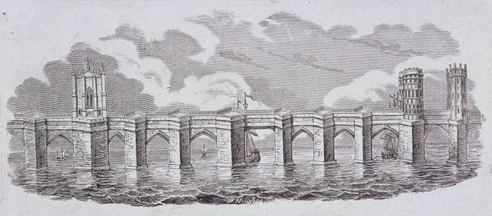 Framed Print : London Bridge (old), London, c1870 Framed Print : London Bridge (old), London, c1870