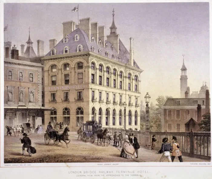 Framed Print : London Bridge Station, Bermondsey, London, c1860. Artist: Robert Dudley Framed Print : London Bridge Station, Bermondsey, London, c1860. Artist: Robert Dudley