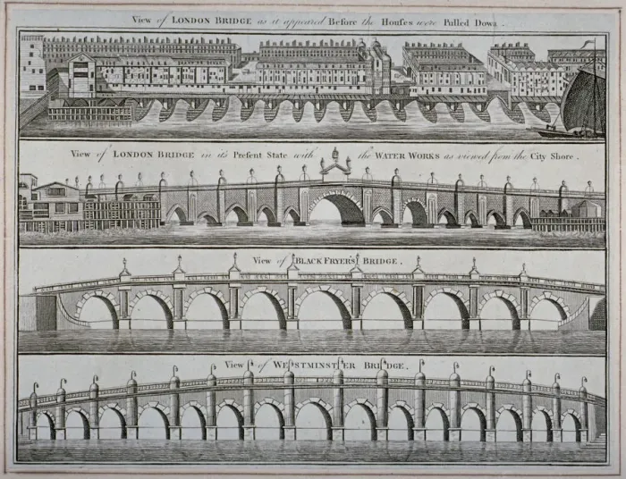 Framed Print : London bridges, 1760 Framed Print : London bridges, 1760