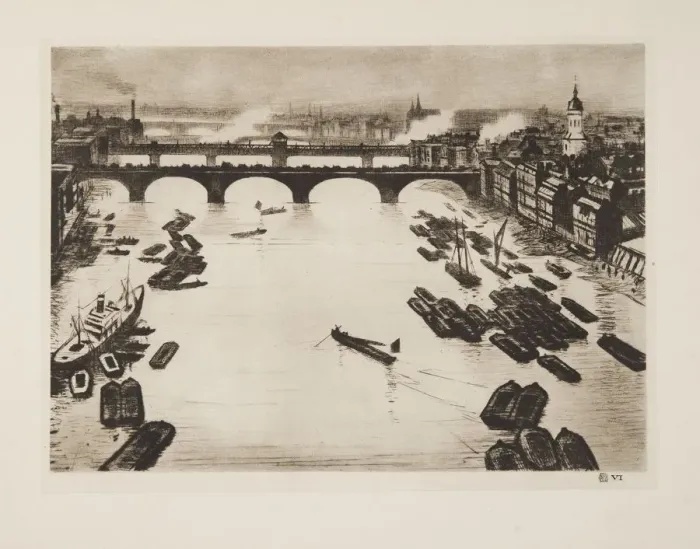 Framed Print : London Bridges, pub. 1924. Creator: Christopher Richard Wynne Nevinson (1889 – Framed Print : London Bridges, pub. 1924. Creator: Christopher Richard Wynne Nevinson (1889 –