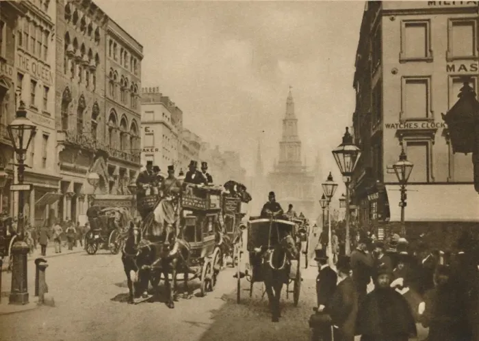 Framed Print : How London Has Changed Since Toppers Were Worn By Outside Passengers, c1900, (c1935) Framed Print : How London Has Changed Since Toppers Were Worn By Outside Passengers, c1900, (c1935)