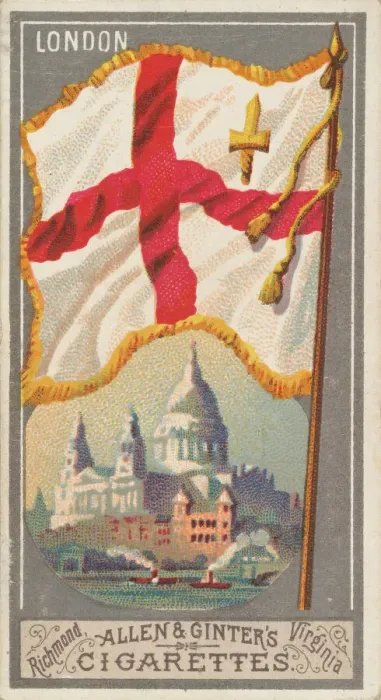 Framed Print : London, from the City Flags series (N6) for Allen & Ginter Cigarettes Brands, 1887 Framed Print : London, from the City Flags series (N6) for Allen & Ginter Cigarettes Brands, 1887