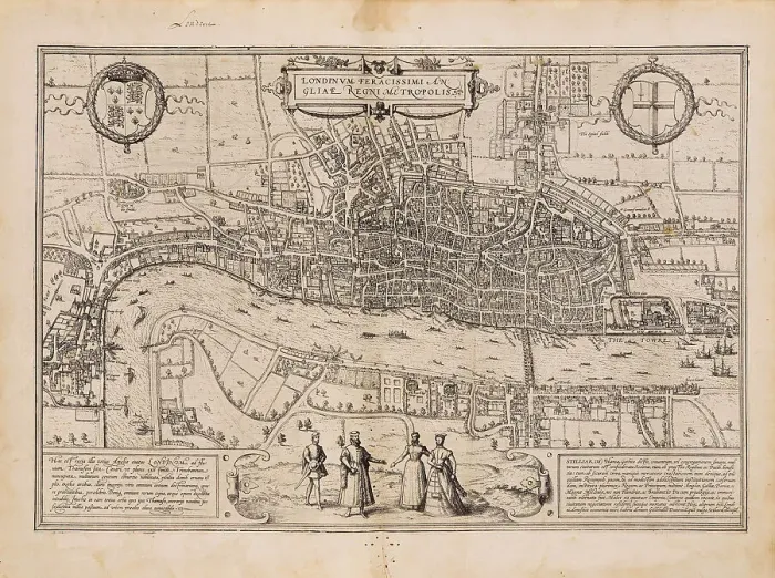 Framed Print : London. From Civitates orbis terrarum, 1572. Creator: Braun, Georg (1541-1622) Framed Print : London. From Civitates orbis terrarum, 1572. Creator: Braun, Georg (1541-1622)