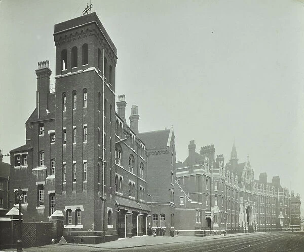 London Fire Brigade Headquarters, seen from the street, Southwark, London, (c1900-c1935?)