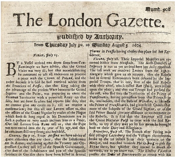 The London Gazette, 1674