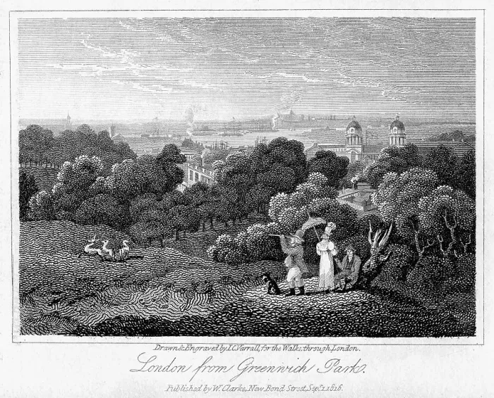Framed Print : London from Greenwich Park, 1816. Artist: I Varrall Framed Print : London from Greenwich Park, 1816. Artist: I Varrall