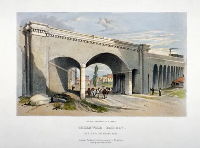 Framed Print : London and Greenwich Railway bridge over the Neckinger Road, Bermondsey, London, 1836 Framed Print : London and Greenwich Railway bridge over the Neckinger Road, Bermondsey, London, 1836