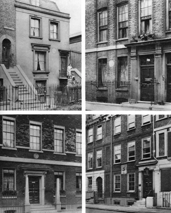 Framed Print : Four London houses of famous men, London, 1926-1927. TEXT CUT OFFArtist: McLeish Framed Print : Four London houses of famous men, London, 1926-1927. TEXT CUT OFFArtist: McLeish