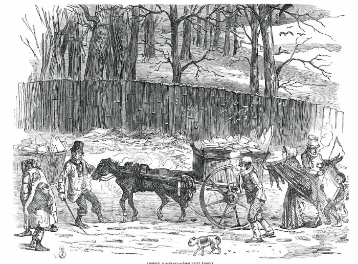 Framed Print : London Ice Carts, 1850. Creator: Unknown Framed Print : London Ice Carts, 1850. Creator: Unknown