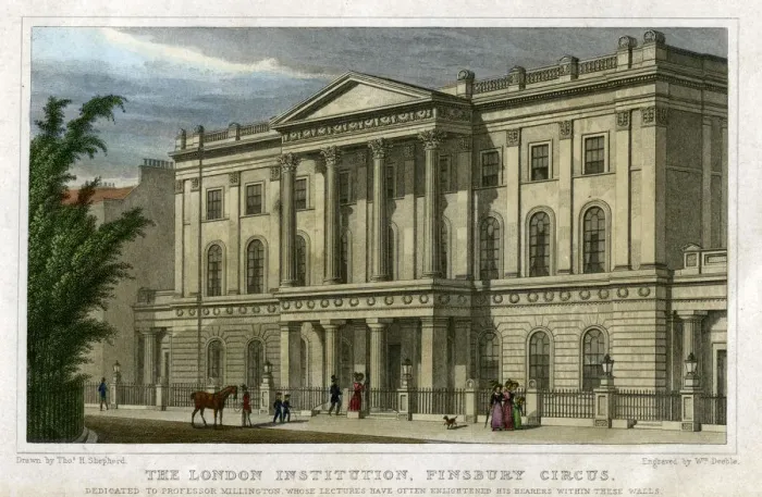 Framed Print : The London Institution, Finsbury Circus, London, c1827. Artist: William Deeble Framed Print : The London Institution, Finsbury Circus, London, c1827. Artist: William Deeble
