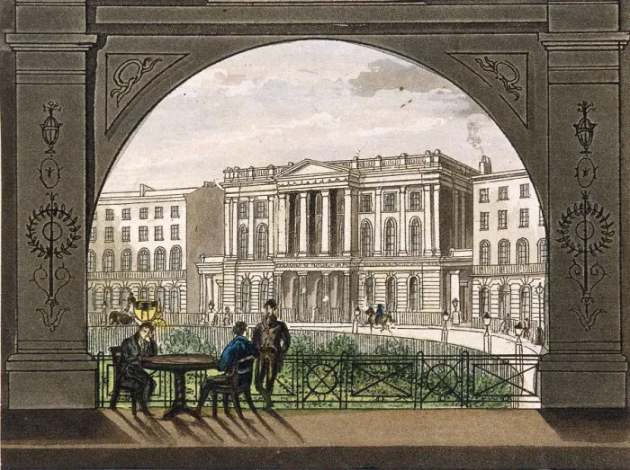 Framed Print : London Institution, Finsbury Circus, c1820 Framed Print : London Institution, Finsbury Circus, c1820