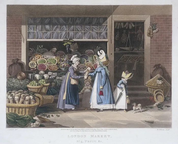 Framed Print : London Market; a fruit seller, 1822. Artist: Matthew Dubourg Framed Print : London Market; a fruit seller, 1822. Artist: Matthew Dubourg