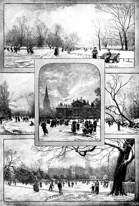 Framed Print : Our London Parks in Winter, 1895. Creator: Lascelles Framed Print : Our London Parks in Winter, 1895. Creator: Lascelles