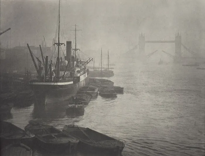 Framed Print : London Pool - a November morn, 1920s. Creator: Harry Moult Framed Print : London Pool - a November morn, 1920s. Creator: Harry Moult
