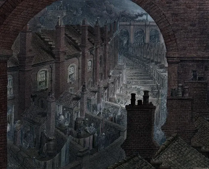 Framed Print : Over London by Rail, 1872. Artist: Adolphe Francois Pannemaker Framed Print : Over London by Rail, 1872. Artist: Adolphe Francois Pannemaker