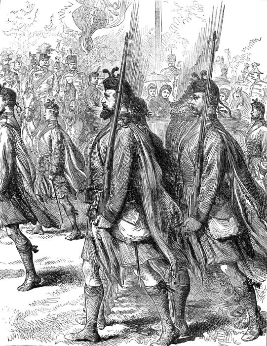 Framed Print : The London Scottish Volunteers, 1881. Creator: Unknown Framed Print : The London Scottish Volunteers, 1881. Creator: Unknown