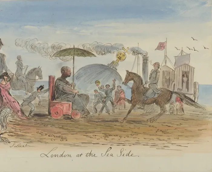 Framed Print : London at the Sea Side, 1830-64. Creator: John Leech Framed Print : London at the Sea Side, 1830-64. Creator: John Leech