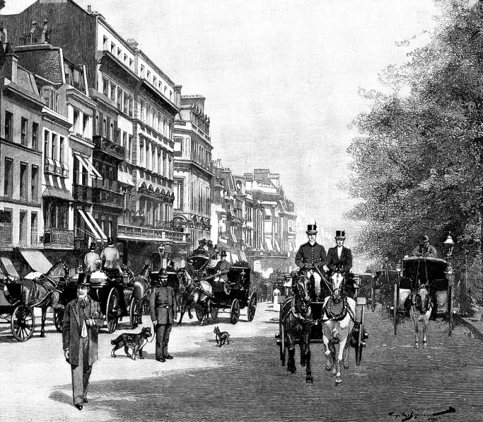 Framed Print : The London Season: Piccadilly, 1895. Creator: P Naumann Framed Print : The London Season: Piccadilly, 1895. Creator: P Naumann