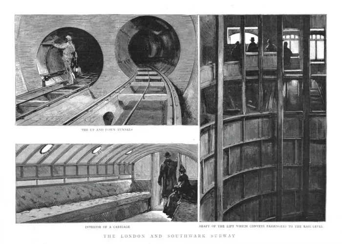 Framed Print : The London and Southwark Subway, 1890. Creator: Unknown Framed Print : The London and Southwark Subway, 1890. Creator: Unknown