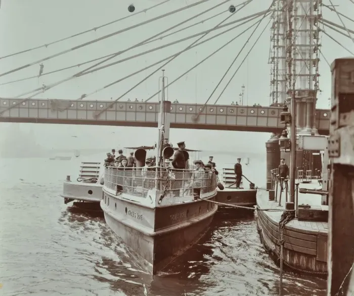 Framed Print : London Steamboat Service, River Thames, London, 1907 Framed Print : London Steamboat Service, River Thames, London, 1907