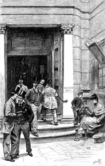 Framed Print : The London Stock Exchange - The Entrance in Chapel Court, 1891. Creator: William Lockhart Bogle Framed Print : The London Stock Exchange - The Entrance in Chapel Court, 1891. Creator: William Lockhart Bogle