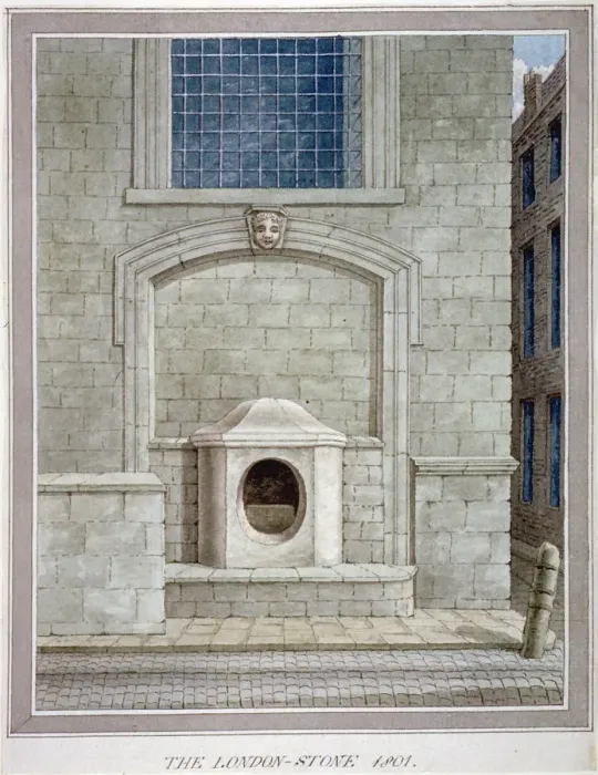 Framed Print : The London Stone, Cannon Street, City of London, 1801 Framed Print : The London Stone, Cannon Street, City of London, 1801