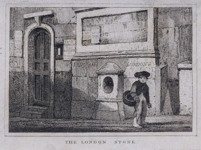 Framed Print : London Stone, Cannon Street, London, c1820 Framed Print : London Stone, Cannon Street, London, c1820