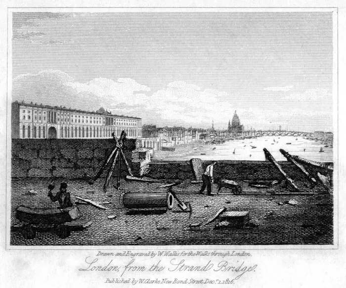 Framed Print : London from the Strand Bridge, 1816. Artist: W Wallis