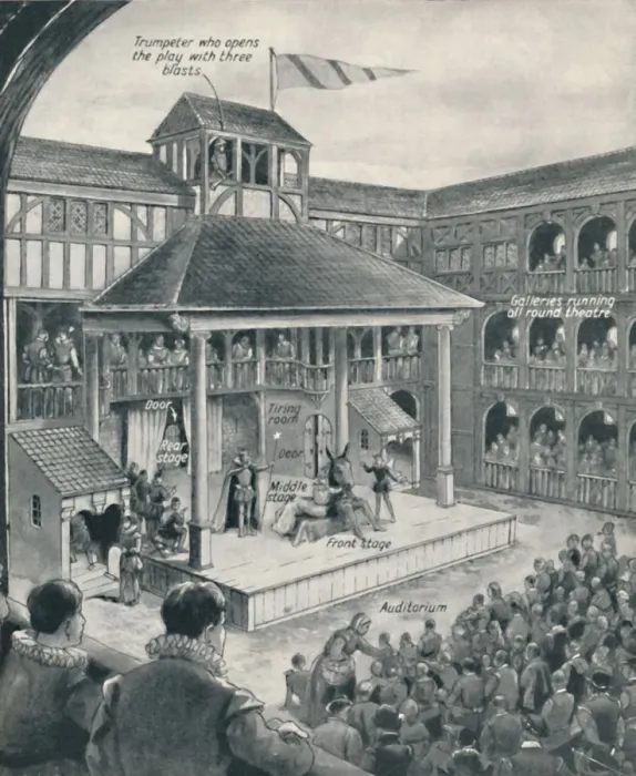 Framed Print : A London Theatre in Shakespeares Time, c1934