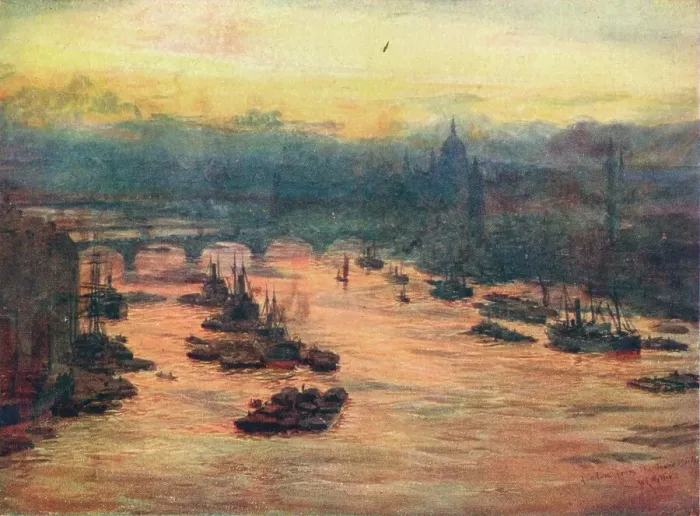 Framed Print : London, from the Tower Bridge, 1905 (1906) Framed Print : London, from the Tower Bridge, 1905 (1906)
