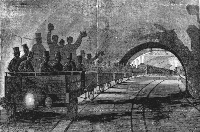 Framed Print : London Underground Railroad. Scene from the 1868 inauguration Framed Print : London Underground Railroad. Scene from the 1868 inauguration
