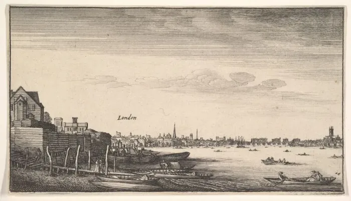 Framed Print : London Viewed from the Milford Stairs, 1643-1644. Creator: Wenceslaus Hollar Framed Print : London Viewed from the Milford Stairs, 1643-1644. Creator: Wenceslaus Hollar