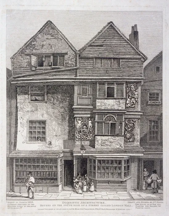 Framed Print : London Wall, London, 1808. Artist: John Thomas Smith Framed Print : London Wall, London, 1808. Artist: John Thomas Smith