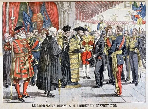 The Londons Lord mayor gives has Mr Loubet a gold box, 1903