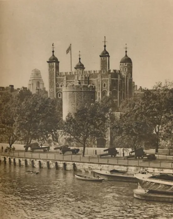 Framed Print : Londons Oldest and Newest Public Buildings from Tower Bridge, c1935. Creator: Unknown Framed Print : Londons Oldest and Newest Public Buildings from Tower Bridge, c1935. Creator: Unknown